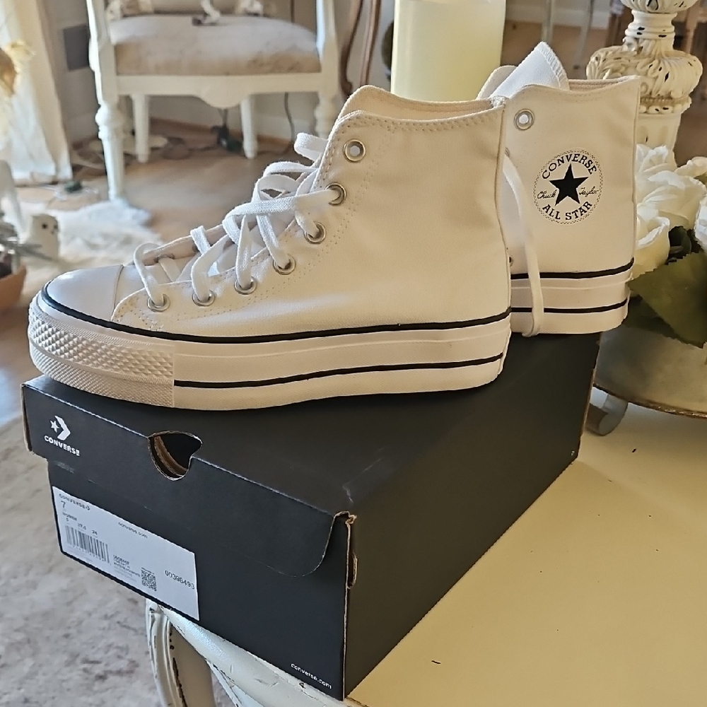 Converse All Star White Canvas High-Tops